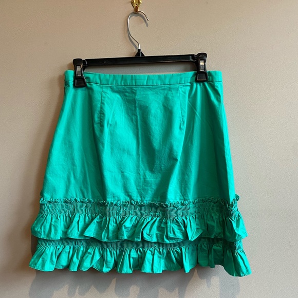 J Crew Turquoise Mini Skirt in Cotton Poplin 0 - Picture 7 of 13